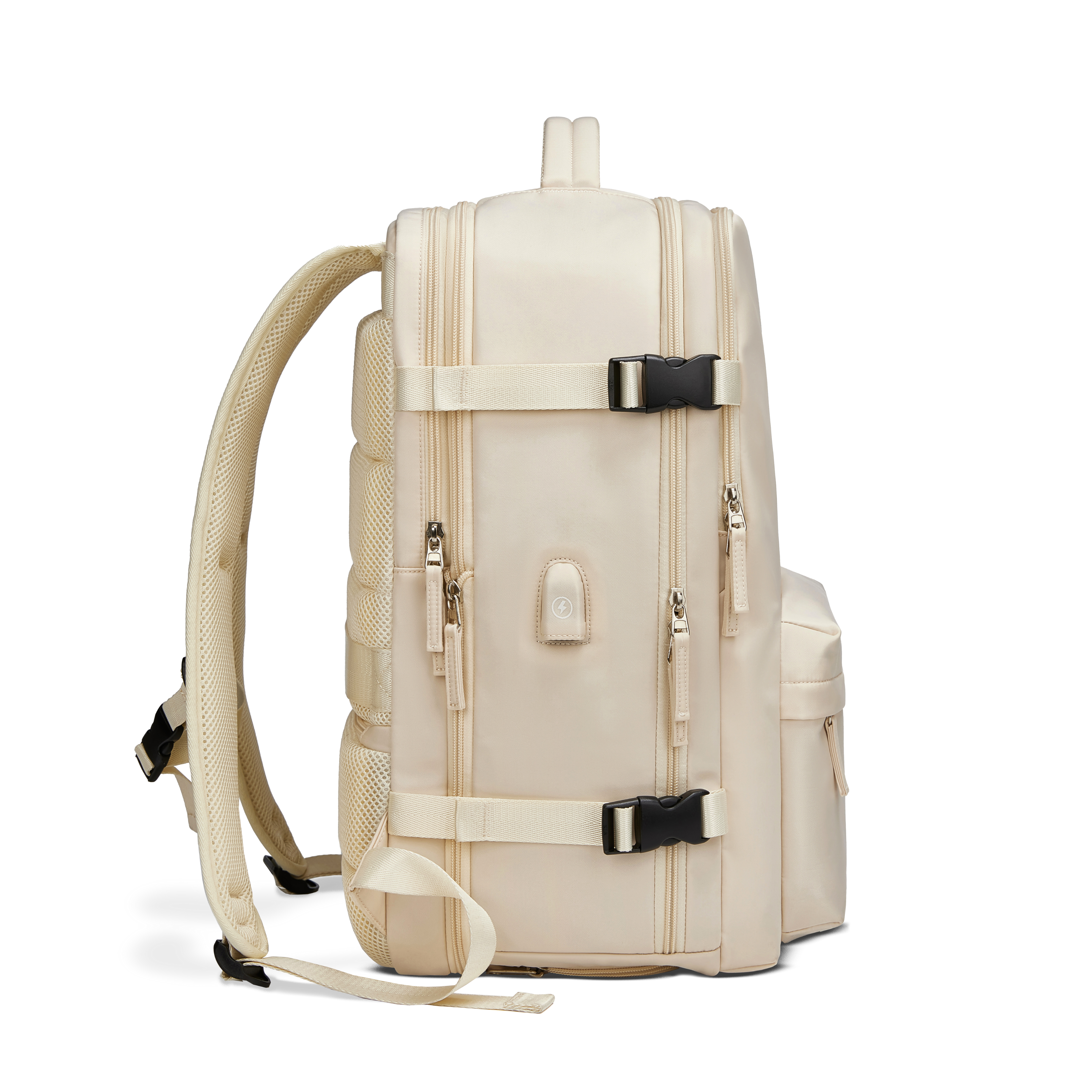 Mochila Xclusive Royal Backpack Blanca expandible por el lado no expandida
