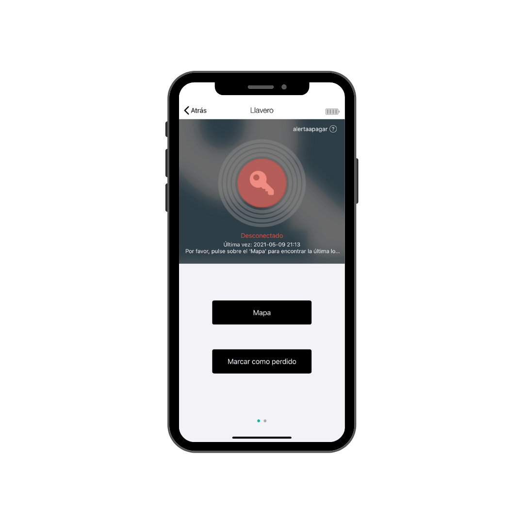 Aplicación iOS Android para rastrear y localizar llaves y llaveros.